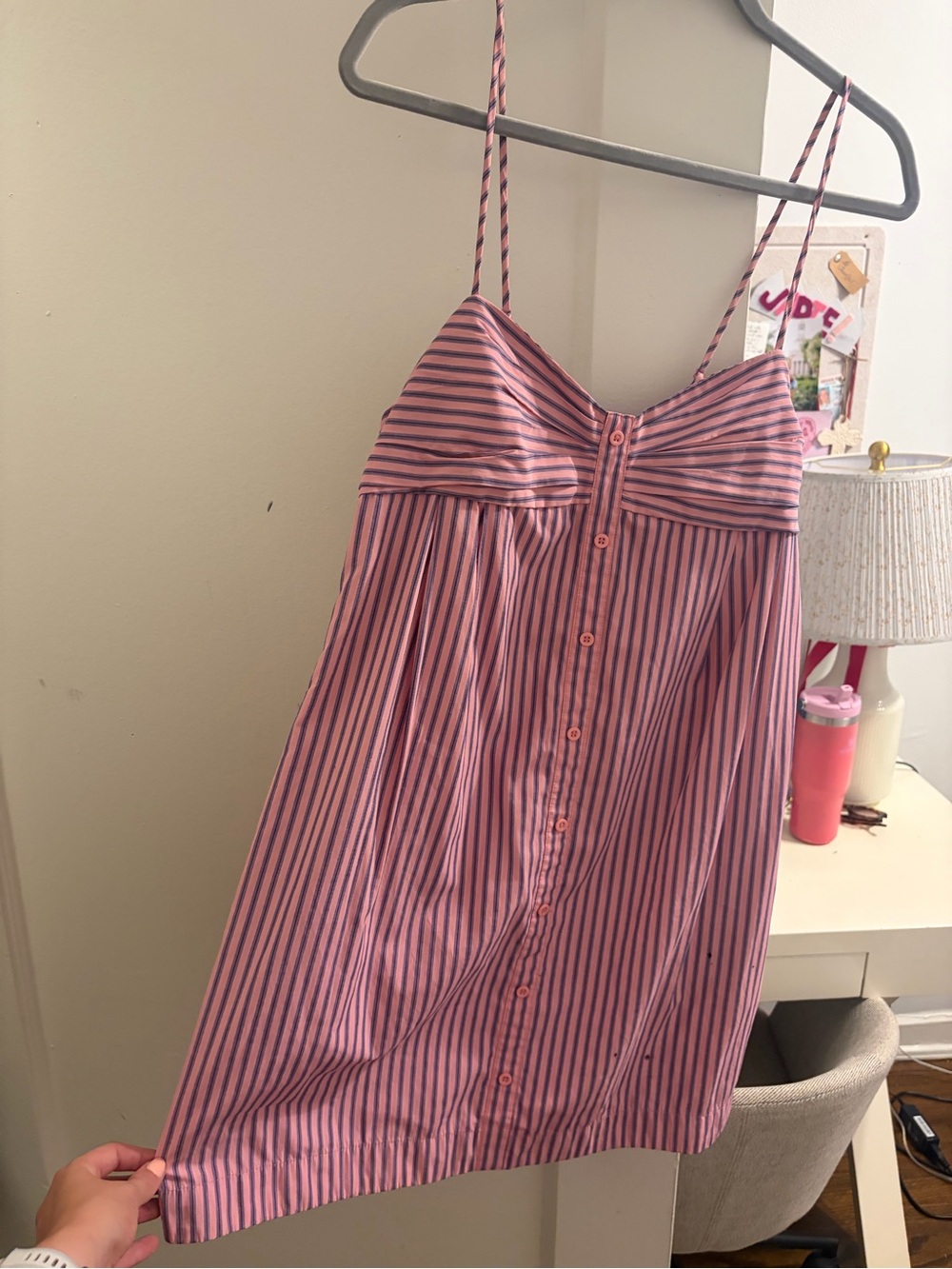 Steve Madden Pink and Navy Striped Dress